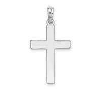 JewelryWeb 925 Sterling Silver Polished Flat Latin Religious Faith Cross Pendant Necklace-Pendant for Women