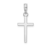 JewelryWeb 925 Sterling Silver Polished Flat Latin Religious Faith Cross Pendant Necklace-Pendant for Women