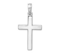 JewelryWeb 925 Sterling Silver Rhodium Plated Beveled Latin Religious Faith Cross Pendant Necklace-Pendant for Women
