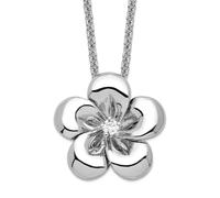 JewelryWeb 925 Sterling Silver Rhodium Plated CZ Simulated Diamond Be a Blessing 14in. Necklace With 2in. Ext Pendant-Necklace for Women