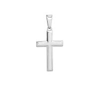 JewelryWeb 925 Sterling Silver Rhodium Plated Large Square Embossed Religious Faith Cross Pendant Necklace-Pendant for Women