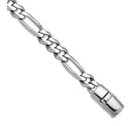 JewelryWeb 925 Sterling Silver Rhodium Plated Polished 8.5mm Figaro 20 Centimeters Chain Bracelet Link-Bracelet for Women and Men