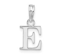 JewelryWeb 925 Sterling Silver Rhodium Plated Polished Block Letter Name Personalized Monogram Initial e Pendant Necklace-Pendant for Women