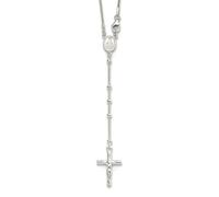 JewelryWeb 925 Sterling Silver Rosary Necklace 61 Centimeters 15.5mm Wide Pendant-Necklace for Women