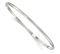 JewelryWeb 925 Sterling Silver Slip on Polished 2.25mm Solid Plain Slip-On Bangle Bracelet Cuff Bracelet for Women
