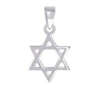 JewelryWeb 925 Sterling Silver Unisex Religious Judaica Star of David Symbol-Religious Charm Pendant Necklace 18.9x10.2mm Wide-Pendant for Women