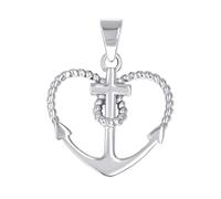 JewelryWeb 925 Sterling Silver Womens Rope Love Heart Nautical Ship Mariner Anchor Cross Religious Pendant Necklace 23.3x17.9mm Wide-Pendant for Women