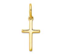 JewelryWeb 9mm 925 Sterling Silver Gold tone Polished Latin Religious Faith Cross Charm Pendant Necklace for Women