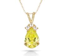 JewelryWeb Solid 14ct Beautiful Yellow Gold CZ Three Top Stones Pendant Necklace (12 Colors) (august)-Pendant for Women