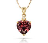 JewelryWeb Solid 14ct Beautiful Yellow Gold Love Heart shaped Cubic Zirconia Pendant Necklace (12 Colors) (june)-Pendant for Women