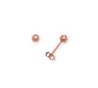 Jewelryweb Solid 14ct Rose Gold 3 10mm Polished Ball Stud Butterfly Angel Wings Push Back Earrings (4mm rose)-Ball Earring for Women