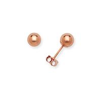 Jewelryweb Solid 14ct Rose Gold 3 10mm Polished Ball Stud Butterfly Angel Wings Push Back Earrings-Ball Earring for Women
