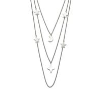 JewelryWeb Stainless Steel Polished Stars and Celestial Moon Multi Strand Cable Chain With 4 Centimeters Extension Necklace 62 Centimeters Strand Necklace for Women and Men