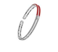 Jewels Aficionado 18K white gold diamond and enamel double bracelet - Silver One Size