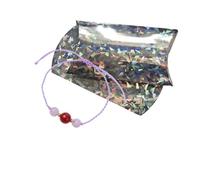 Jewels And Tools UK Natural Pink Quartz & Carnelian Adjustable Braided Crystal Bracelet