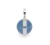 JEWELS BY LEONARDO 025649 Clip & Mix Snowball Pendant Silver Stainless Steel Large Denim Blue Crystal Bead in Crackle Look Clip M (4.8 mm Diameter) Jewellery Gift Women
