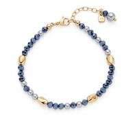 JEWELS BY LEONARDO Aline Bracelet • Bracelet Jewellery Made of Gold-Coloured Stainless Steel • Mix of Strung Beads, Glass Stones and Gold Nuggets • 18.5-21 cm Length • Jewellery Gift for Women
