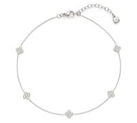 JEWELS BY LEONARDO Ciao Lisette Anklet • Foot Jewellery Made of Silver-Coloured Stainless Steel • Five Fine Petal Shaped Zirconia Elements • 24-27.5 cm Length • Jewellery Gift for Women • 026250