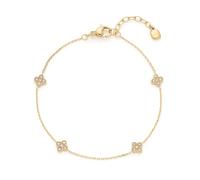 Jewels by Leonardo Ciao Lisette Bracelet Gold-Coloured Stainless Steel Four Fine Petal Cubic Zirconia Elements 18-20.5 cm Length Jewellery Gift for Women 025746