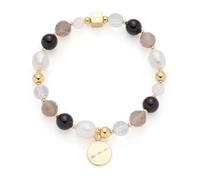 Jewels by Leonardo Hope 025935 Elastic Bracelet in Gold Stainless Steel Glass Agate and Freshwater Pearls 19.5 cm Length Jewellery Gift for Women