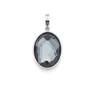 JEWELS BY LEONARDO Jamira Clip & Mix Pendant Necklace Pendant Made of Silver-Coloured Stainless Steel Large Blue/Grey Glass Crystal Clip M (4.8 mm Diameter) Jewellery Gift for Women 025632