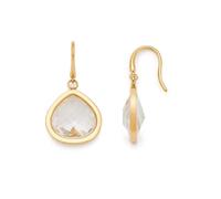 JEWELS BY LEONARDO Juvinga 025683 Earrings Stainless Steel Gold with Clear Crystal Stone in Rounded Triangle Shape
