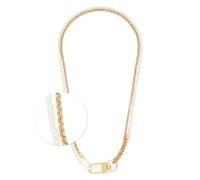 JEWELS BY LEONARDO Lucinda Necklace, Medium Length Chain in Gold-Coloured Stainless Steel, White Imitation Pearls and Eye-catching Clasp, 48 cm Double, 96 cm Single Length, Jewellery Gift, 024329, 48