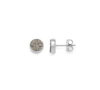 JEWELS BY LEONARDO Odelle 1 Pair Silver Stainless Steel Stud Earrings Sparkling Brown Agate Stone Jewelry Gift for Women 025184