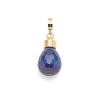 JEWELS BY LEONARDO Pendant Clip & Mix Bilou • Chain Pendant Made of Gold-Coloured Stainless Steel • Faceted Midnight Blue Catseye Stone in Teardrop Shape • Clip M (4.8 mm Diameter) • Jewellery Gift