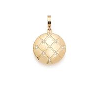 JEWELS BY LEONARDO Pendant Clip & Mix Cocobello • Chain Pendant Made of Gold-Coloured Stainless Steel • Curved, Textured Surface Set with Zirconia Stones • Clip M (4.8 mm Diameter) • Women • 025652