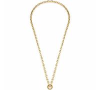 JEWELS BY LEONARDO Romea Clip & Mix Necklace • Gold-Coloured Stainless Steel Chain • Solid Chain Links in Bean Shape • Ring for Hanging Charms • 50 cm Length • Gift Jewellery Women • 023272