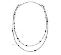 Jewels by Leonardo Sabine 024912 Necklace Jewellery Silver-Coloured Stainless Steel Silver Elements with Black and White Pearls 50-82 cm Length Jewellery Gift for Women
