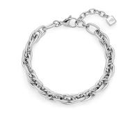 Jewels by Leonardo Sina 025385 Silver Stainless Steel Bracelet Intertwined Dense Link 19-21.5 cm Length Jewellery Gift for Women