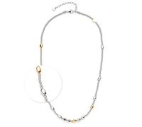 Jewels by Leonardo Veja 025357 Necklace Necklace Made of Bicolour Stainless Steel Irregular Set Nuggets in Gold and Silver, 45-50 cm Length, Jewellery Gift for Women