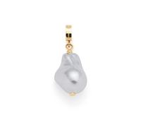 JEWELS BY LEONARDO Wilmi Clip & Mix Pendant • Gold-Coloured Stainless Steel Pendant • Grey Organic Shaped Imitation Pearl • Clip M (4.8 mm Diameter) • Jewellery Gift for Women • 025651