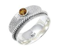 JEWELSTREZORO Andalusite Lab Grown Gemstone Ring Band 925 Sterling Silver Band Ring For Men And Women All Size Handmade Jewelry TSR153AZ_8 (L 1/2)