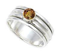 JEWELSTREZORO Andalusite Lab Grown Gemstone Ring Band 925 Sterling Silver Band Ring For Men And Women All Size Handmade Jewelry TSR148AZ_8 (L 1/2)