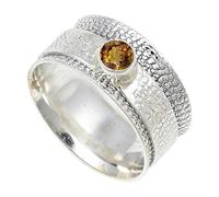 JEWELSTREZORO Andalusite Lab Grown Gemstone Ring Band 925 Sterling Silver Band Ring For Men And Women All Size Handmade Jewelry TSR147AZ_8 (L 1/2)