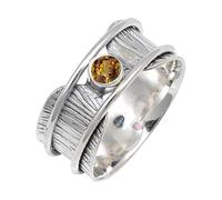 JEWELSTREZORO Andalusite Lab Grown Gemstone Ring Band 925 Sterling Silver Band Ring For Men And Women All Size Handmade Jewelry TSR156AZ_8 (L 1/2)