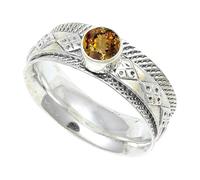 JEWELSTREZORO Andalusite Lab Grown Gemstone Ring Band 925 Sterling Silver Band Ring For Men And Women All Size Handmade Jewelry TSR150AZ_8 (L 1/2)