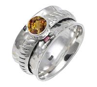 JEWELSTREZORO Andalusite Lab Grown Gemstone Ring Band 925 Sterling Silver Band Ring For Men And Women All Size Handmade Jewelry TSR144AZ_8 (L 1/2)