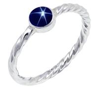 JEWELSTREZORO Blue Lindy Star Lab Grown Gemstone Band Ring For Men And Women Solid 925 Sterling Silver Gift Item Handmade Jewelry TSR123BG_9 (M)