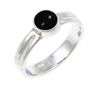 JEWELSTREZORO Cabochon Black Onyx Gemstone Ring Band Solid 925 Sterling Silver For Men And Women All Size Gift Item Handmade Jewelry TSR133BY_29 (W)