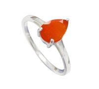 JEWELSTREZORO Carnelian Gemstone Band Ring Men And Women Sterling Silver All Size Gift Item Handmade Jewelry TSR1079AF_18 (Q 1/2)