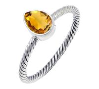 JEWELSTREZORO Citrine Gemstone Silver 925 Sterling Silver Band Ring Handmade for Men And Women Band Ring TSR122AI_5 (K)