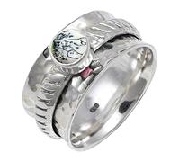 JEWELSTREZORO Dendritic Opal Gemstone Ring Band Solid 925 Sterling Silver All Size For Men And Women Handmade Jewelry TSR144CI_5 (K)