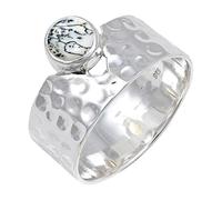 JEWELSTREZORO Dendritic Opal Gemstone Ring Band Solid 925 Sterling Silver All Size For Men And Women Handmade Jewelry TSR134CI_5 (K)