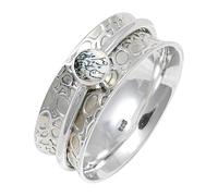 JEWELSTREZORO Dendritic Opal Gemstone Ring Band Solid 925 Sterling Silver All Size For Men And Women Handmade Jewelry TSR145CI_5 (K)