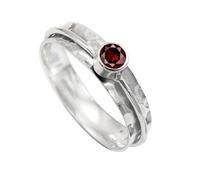 JEWELSTREZORO Garnet Gemstone for Men And Women Solid 925 Sterling Silver Band Ring All Size Handmade Jewelry TSR152AB_20 (R 1/2)