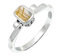 JEWELSTREZORO Golden Rutilated Quartz Gemstone Band Ring Sterling Silver Men And Women All Size Handmade Jewelry TSR1236BM_5 (K)